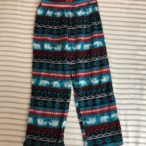 Bear and holiday pattern pajama pants